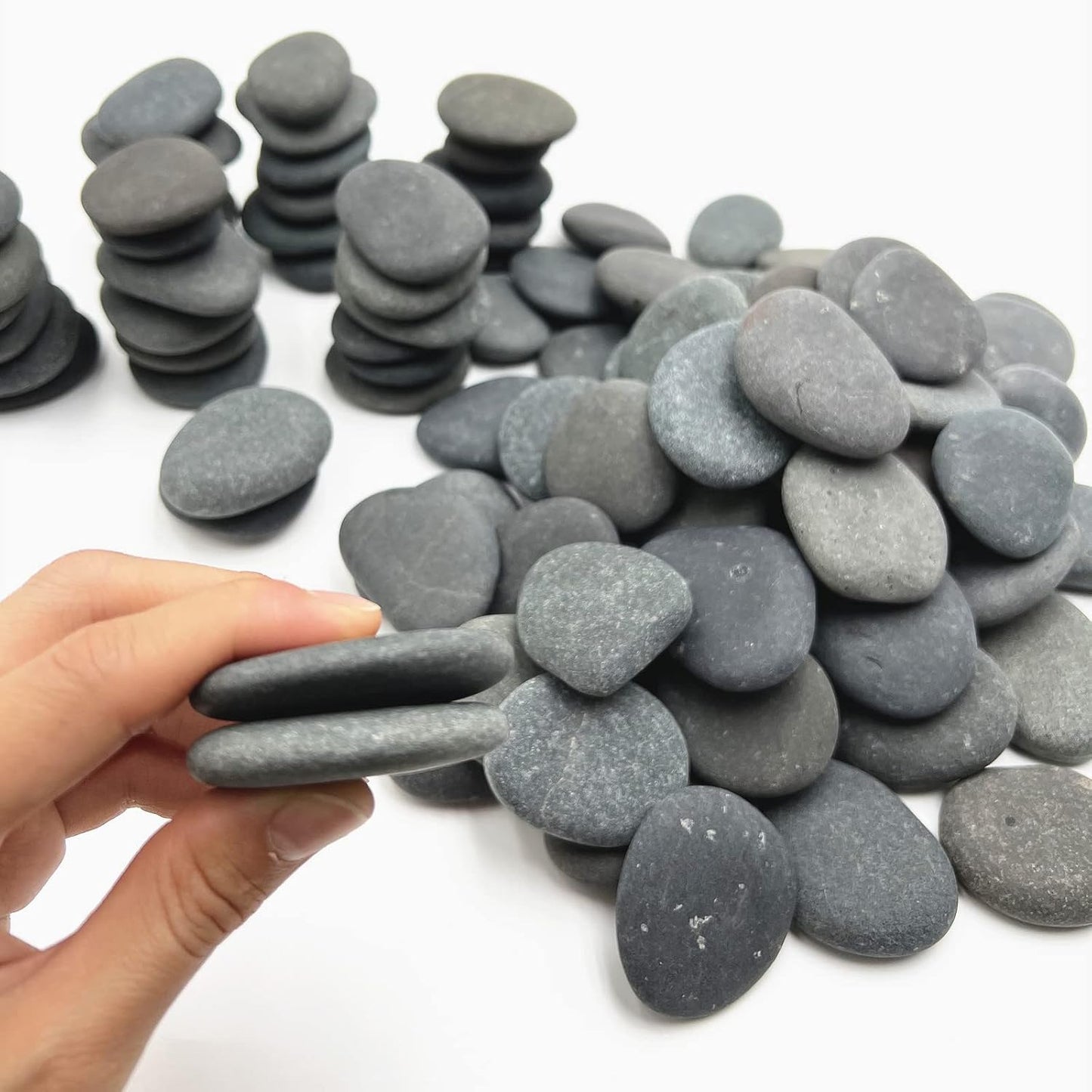 100 Rocas Planas para Pintar 1.5-2.2pulg