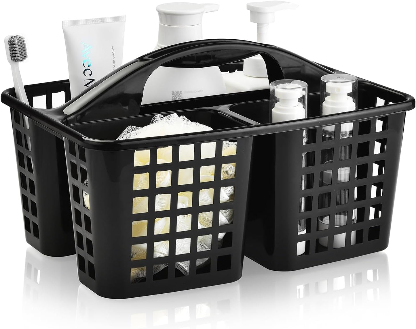 Cesta ducha plástico 3 compartimentos organiz. negro
