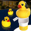 Flotador cloro piscina con luz ajustable amarillo