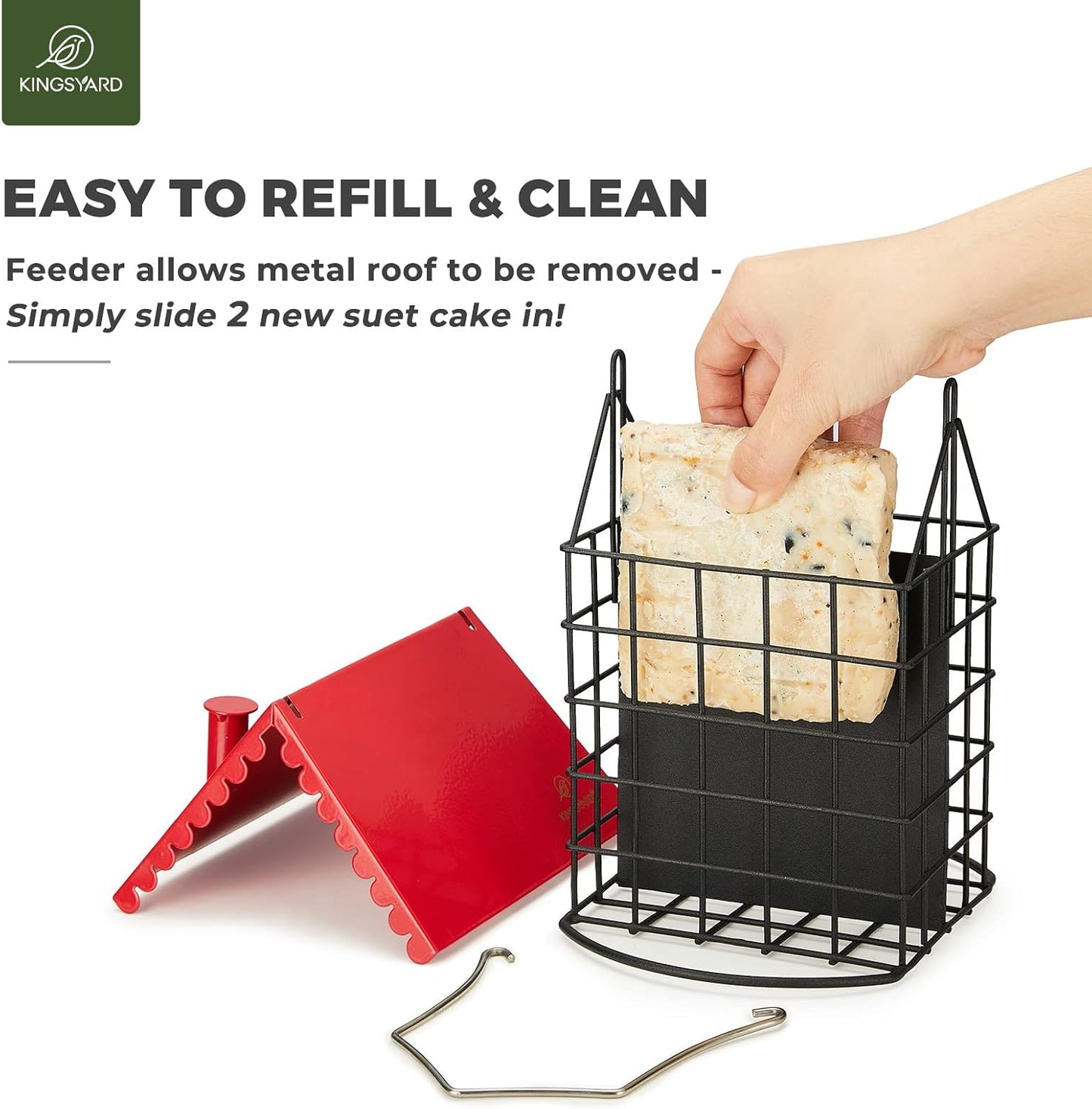 Comedero doble sebo pájaros metal resistente colgar