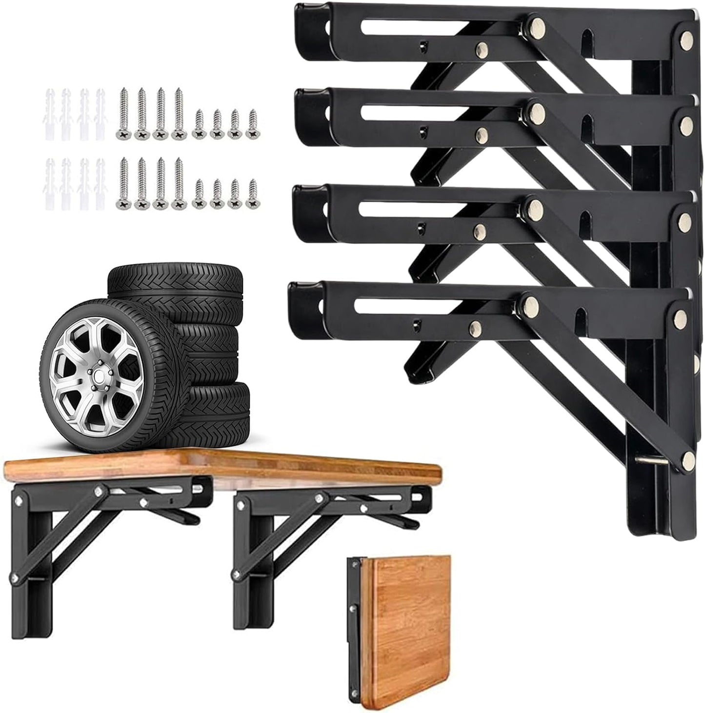 Soportes plegables estantes 4 pzas ahorrador espacio