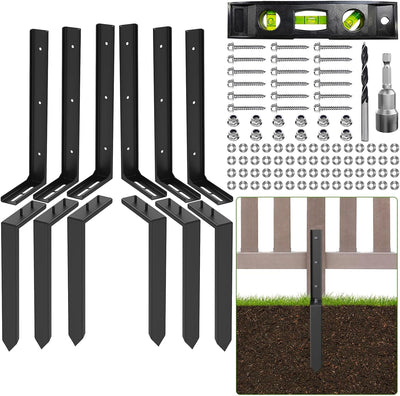 Set 6 pzas anclaje poste metal grueso 33.5pulg antioxidante