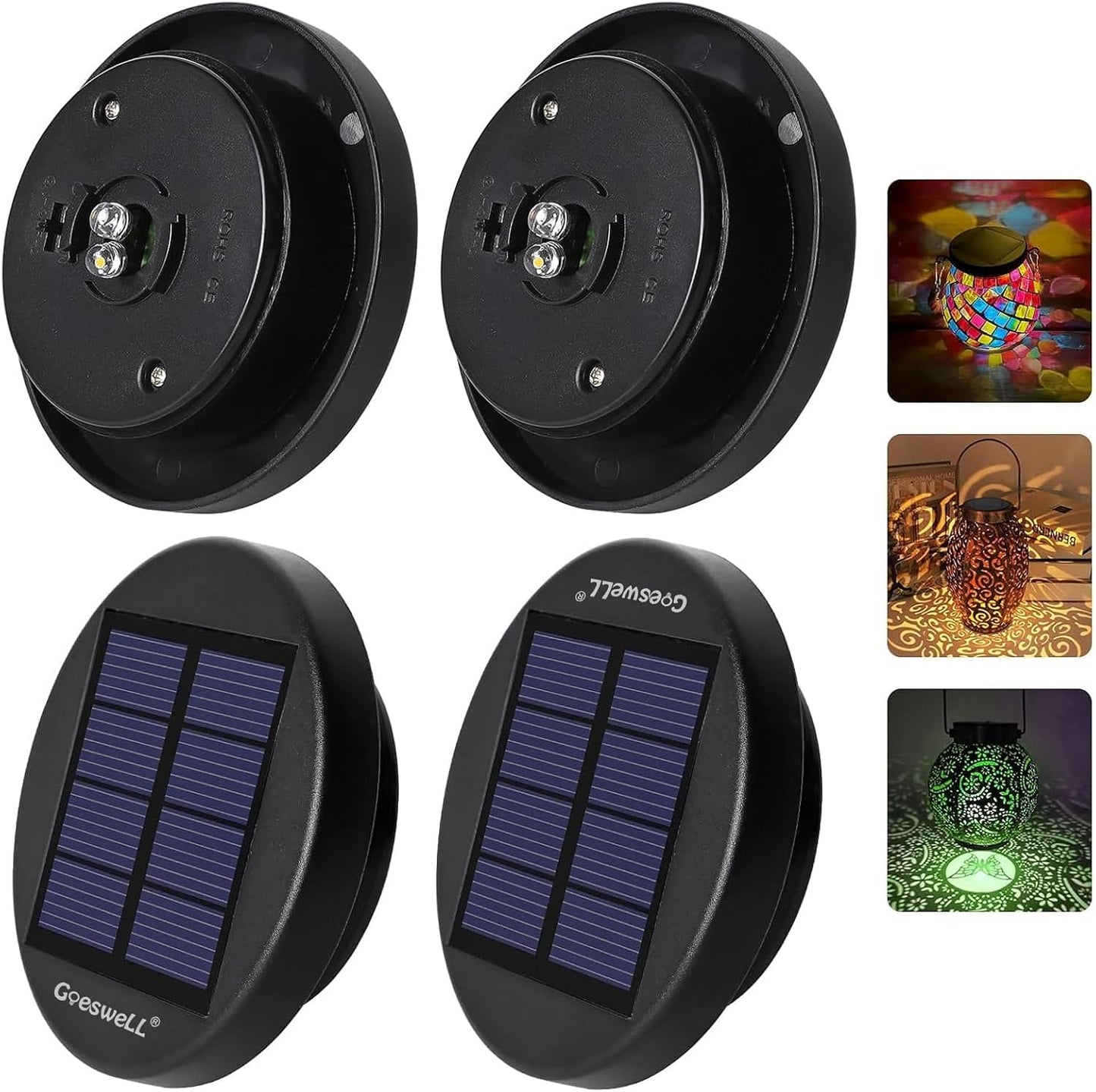 4 Tapas solares impermeables 2.83" para linterna