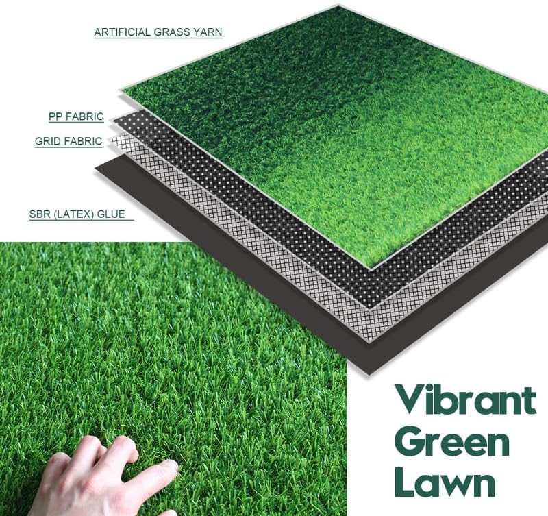 Césped artificial verde 3x8ft interiores exteriores drenaje