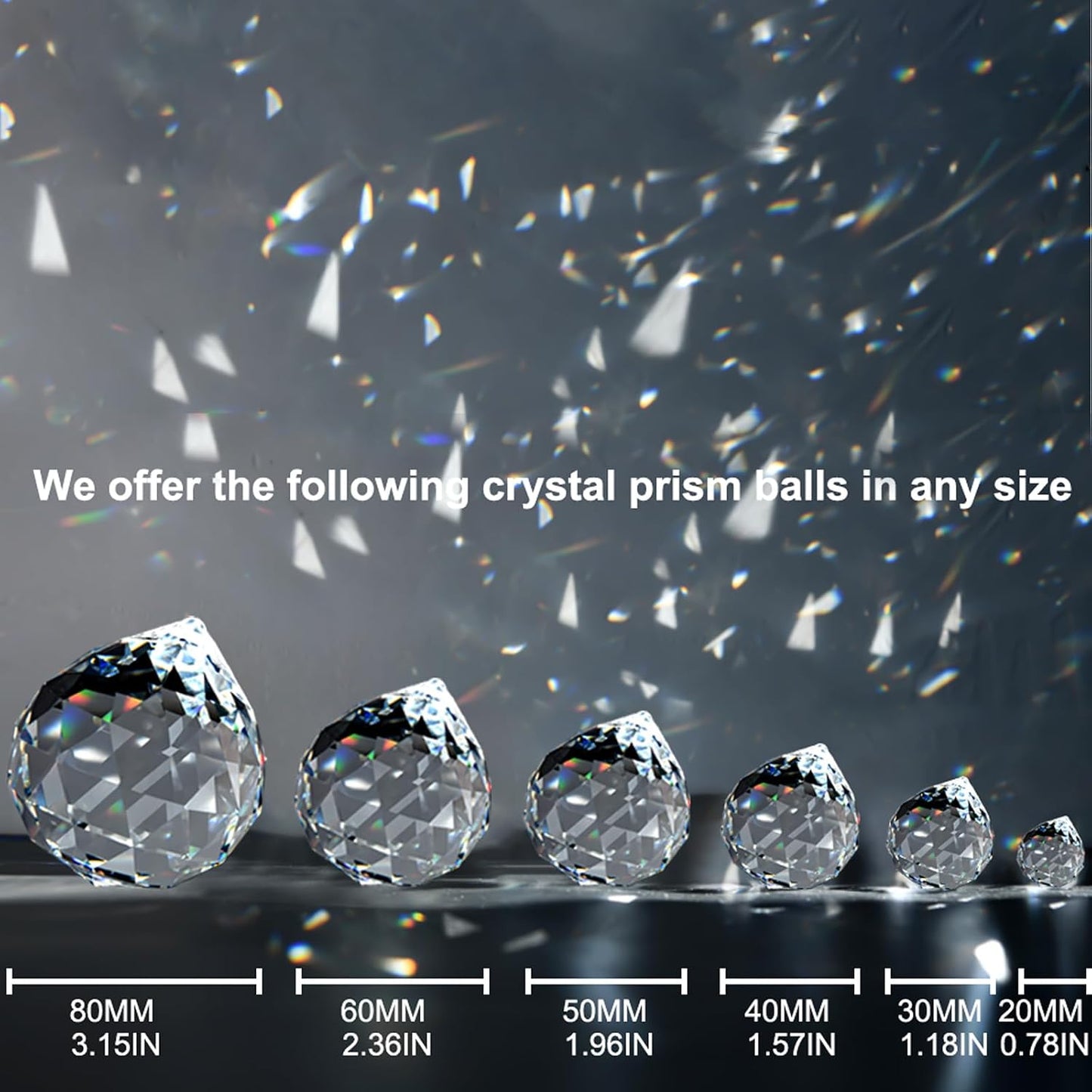 2 Colgantes Prisma Cristal Arco Iris para Ventanas Feng Shui