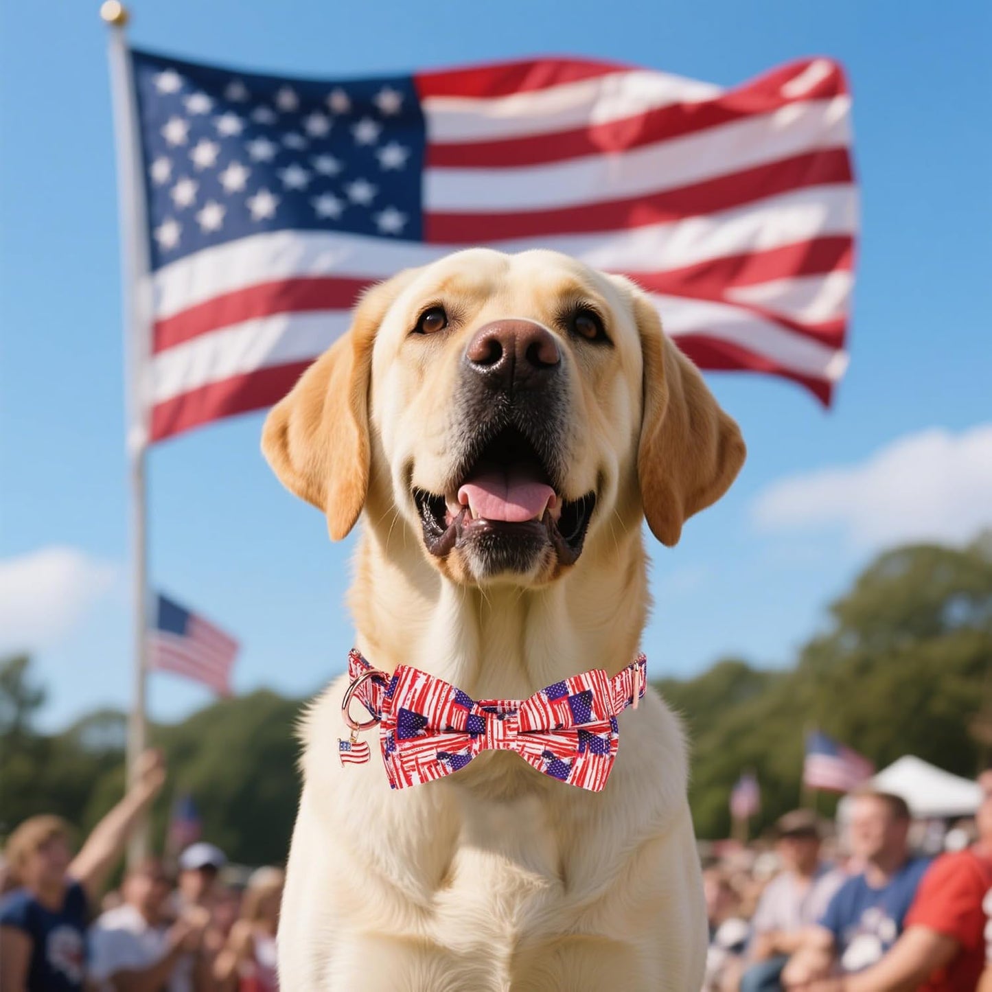 Collar perro bandera americana ajustable 4 de julio