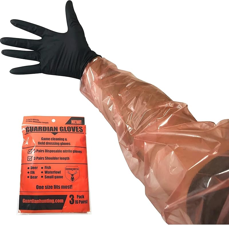 Guantes ciervo aderezo intestino negro/naranja 6 pares