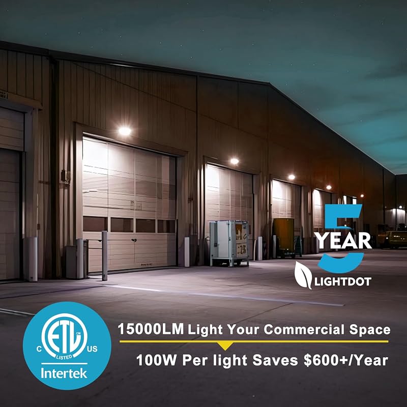 Pack 6 luces LED pared 100W 15000lm IP65 estacionamiento