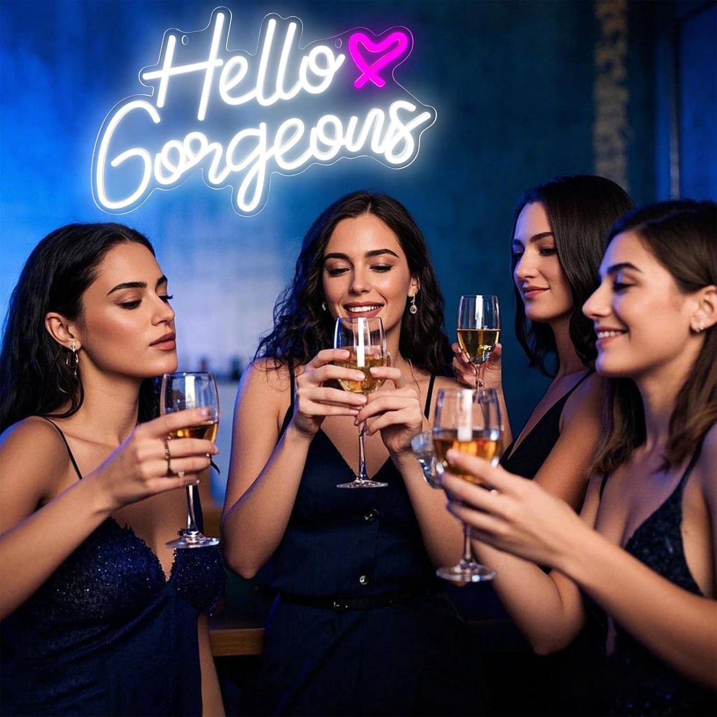 Letrero neón LED Hello Gorgeous decoración casa fiesta