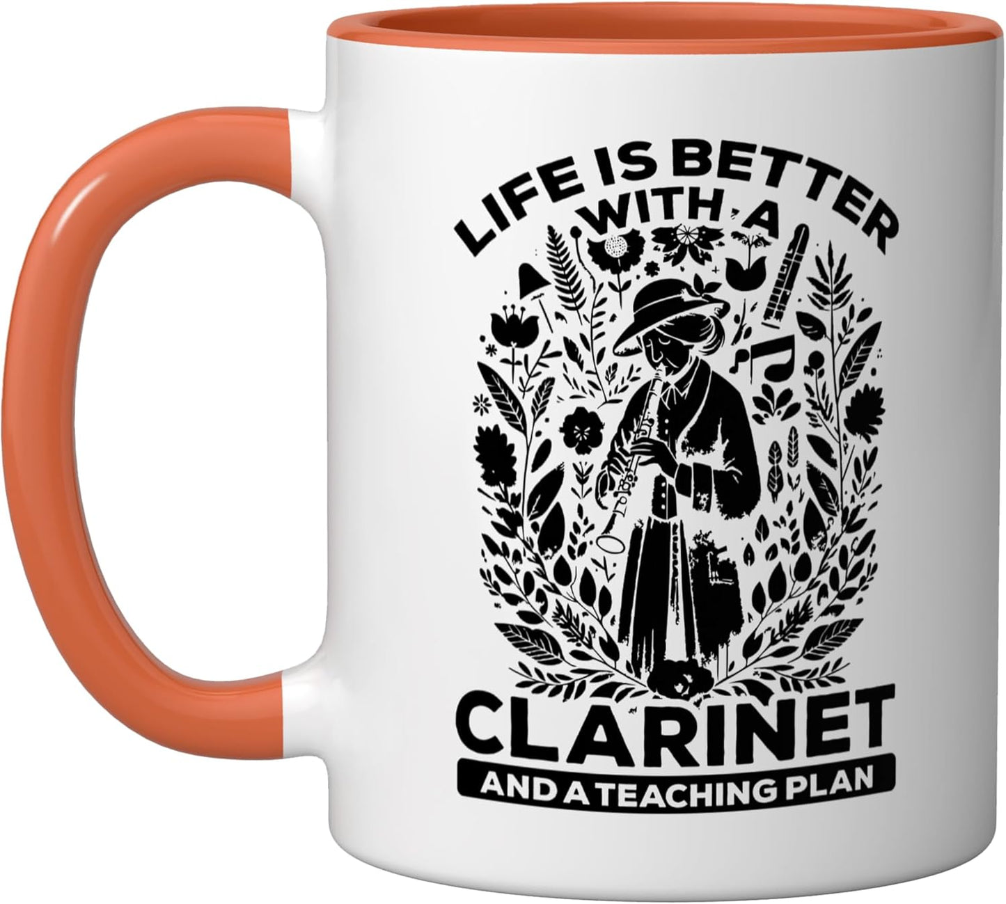 Taza Cerámica para Clarinete Juez Naranja/Blanco