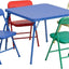 Set 5 Pzas Mesa y Sillas Plegables para Niños Multicolor