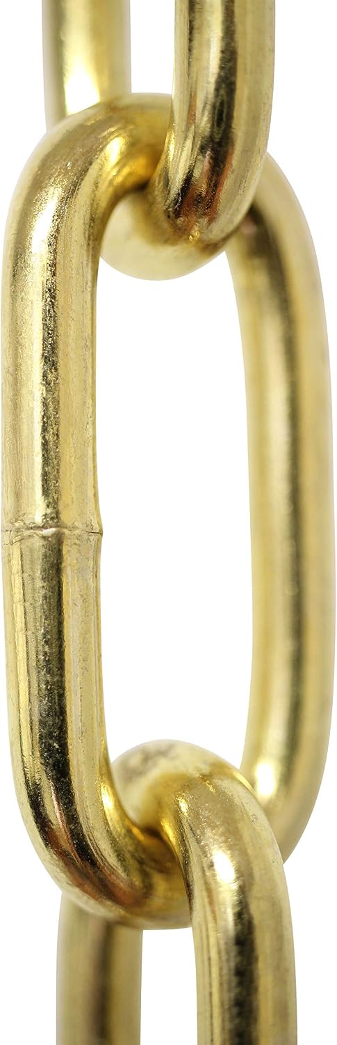 Cadena decorativa eslabones ovalados acero 10pulg latón