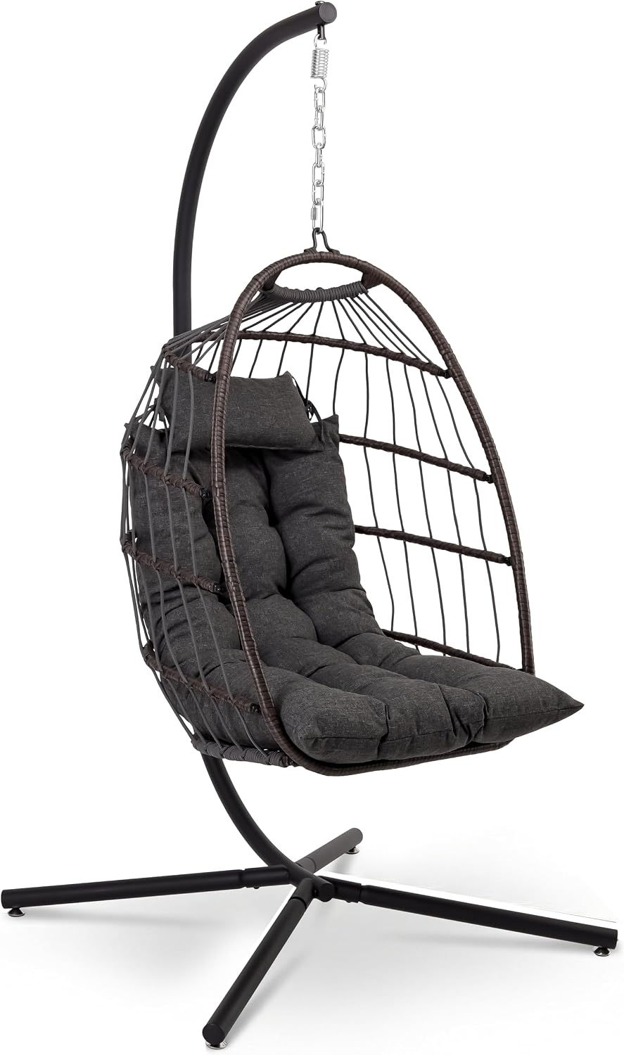 Silla colgante mimbre para interiores y exteriores 350lb