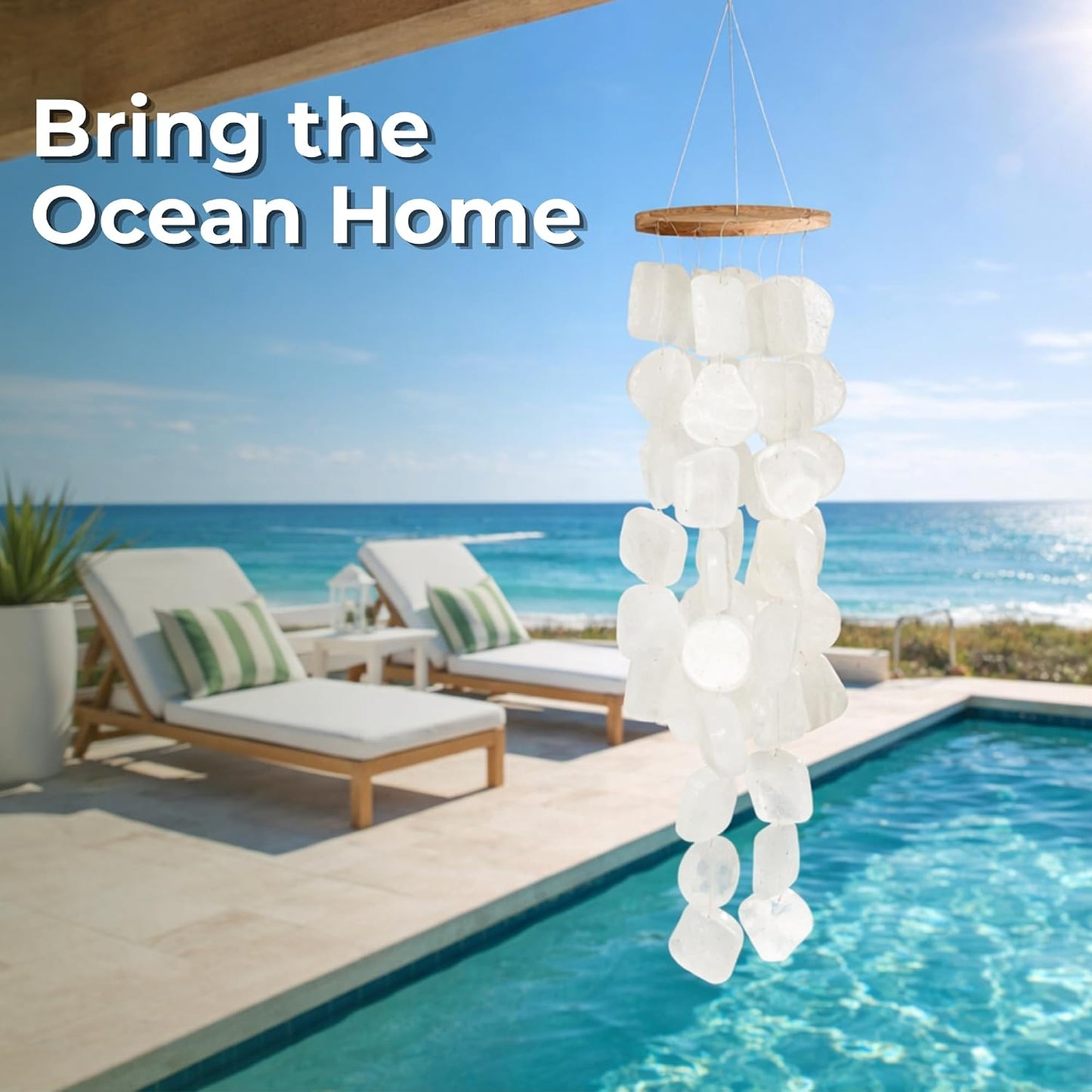 Campanillas viento decoración cristal mar para hogar