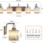 Lámpara tocador baño 5 luces moderna color negro cristal
