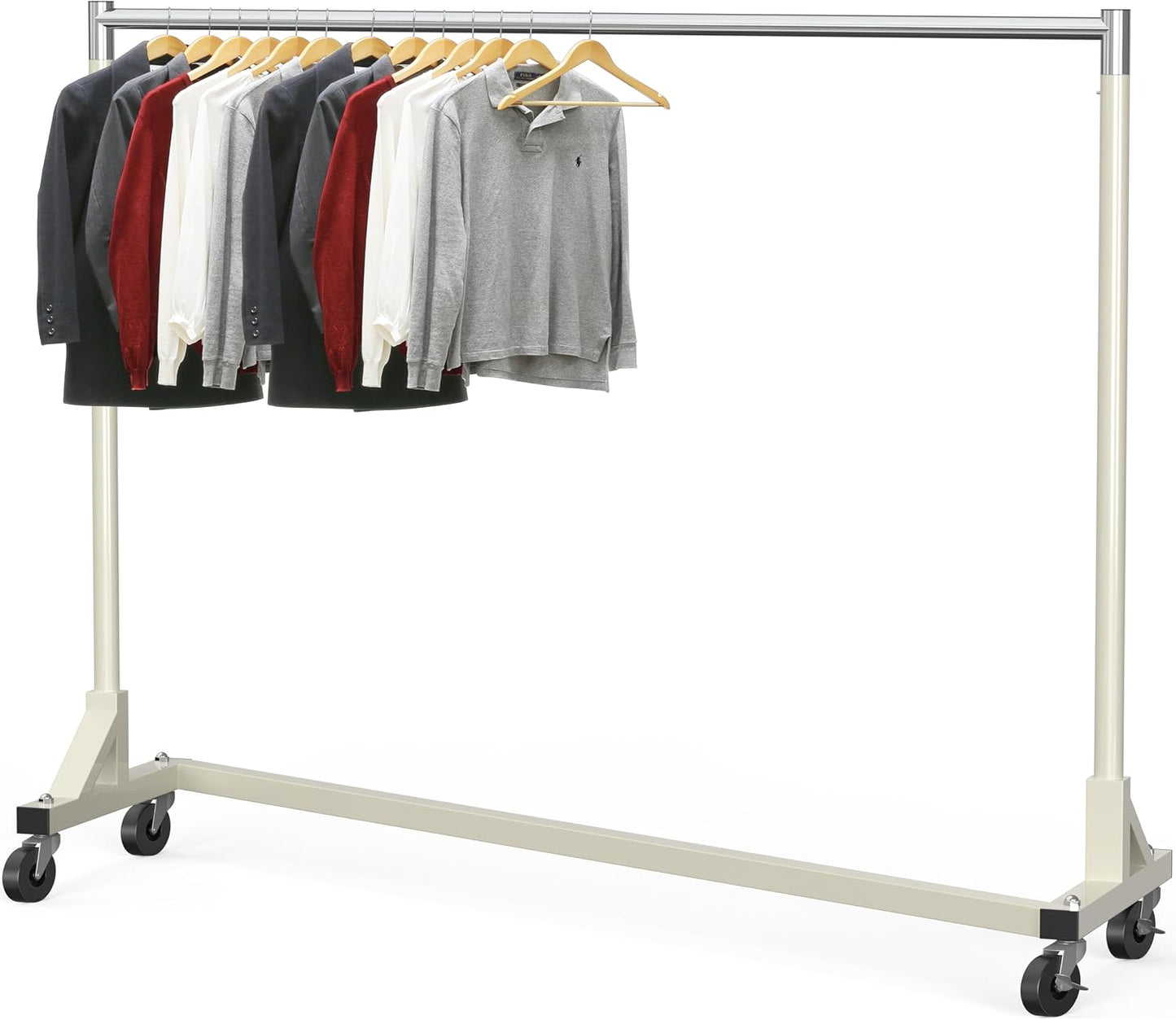Perchero industrial base Z carga 500lb barra 62pulg gris