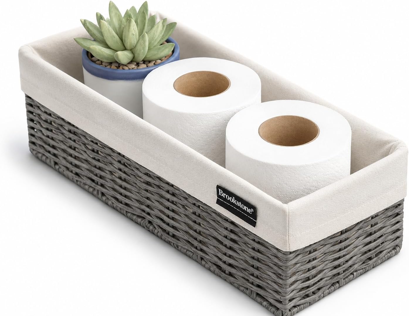 Canasta mimbre decorativa para baño y sala estilo bohemio