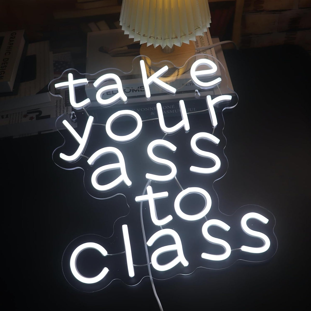 Letrero neón LED texto inglés USB para aula dormitorio