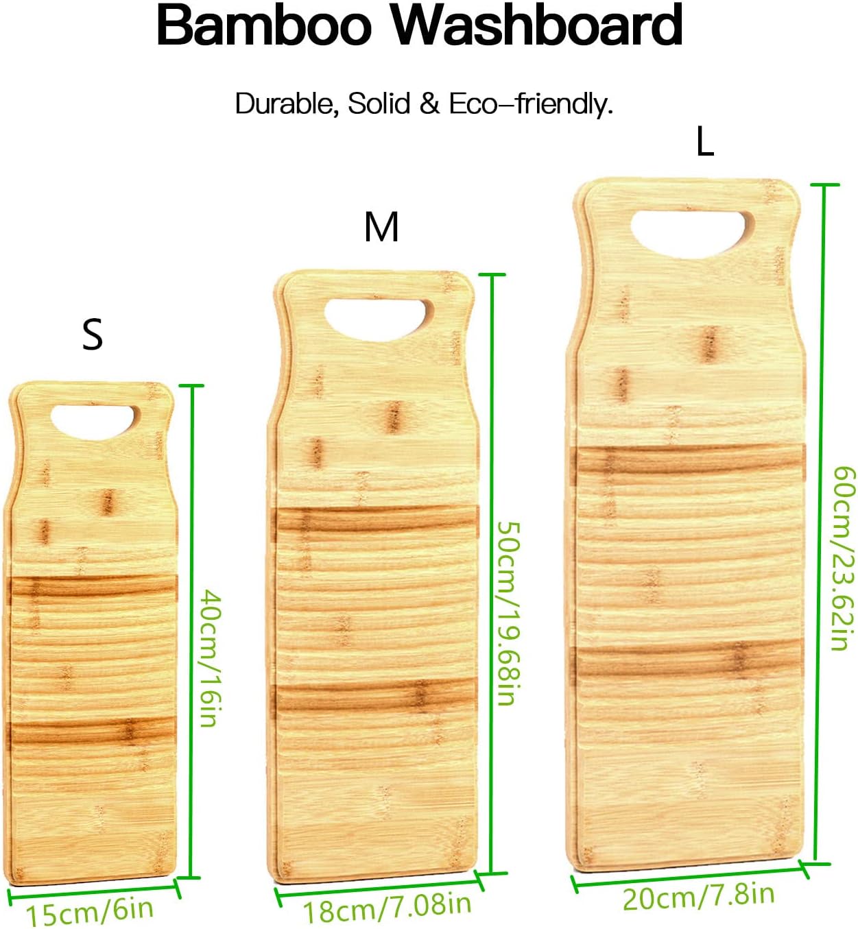 Tabla lavado bambú antiderrap 19.7x7.1 con agujero colgar