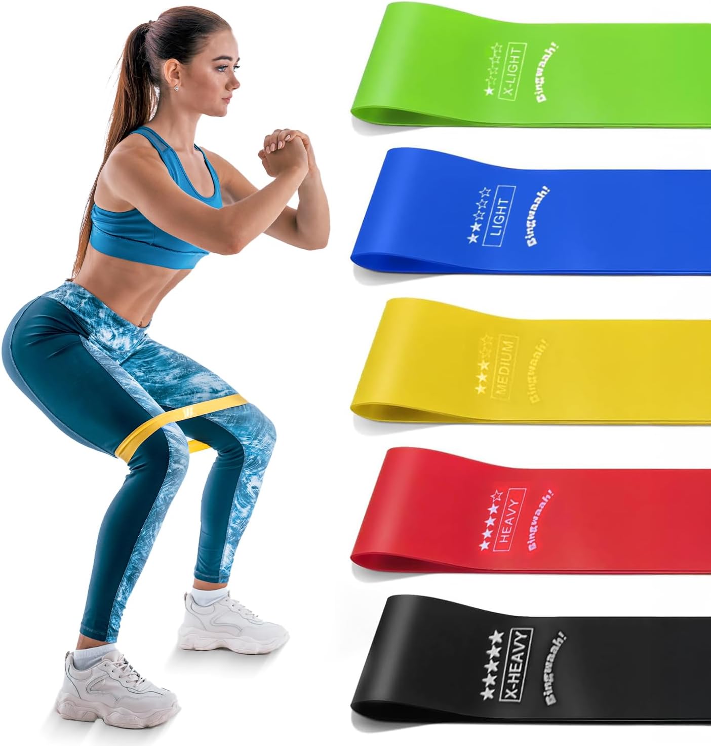 Banda resistencia mini loop para entrenamiento fuerza yoga pilates