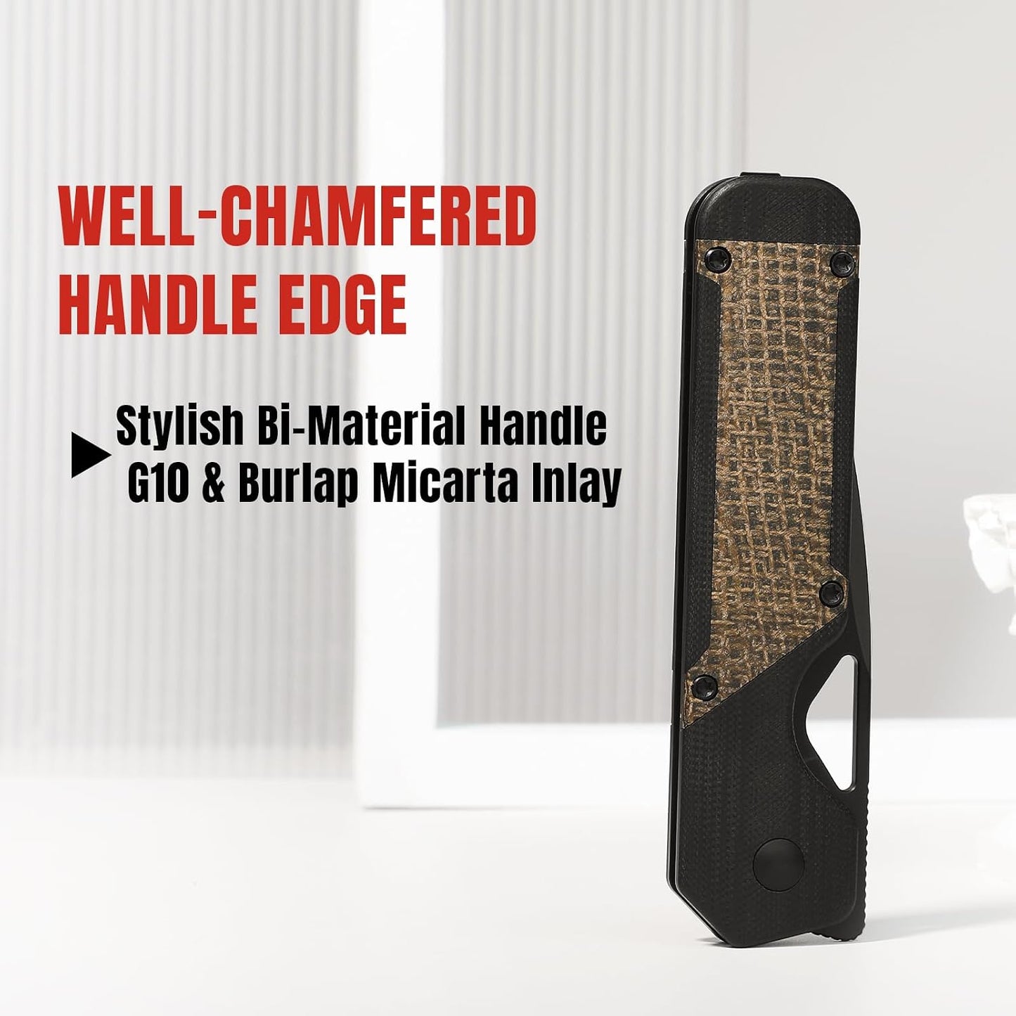 Cuchillo plegable EDC hoja nitro v 3.36pulg mango G10 con