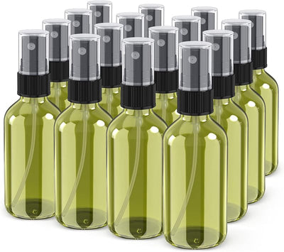 Botella spray vidrio niebla fina recargable verde oliva