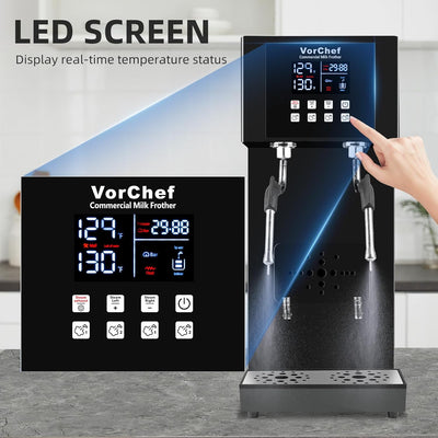 Espumador leche vapor eléctrico 2200W cafetería con LED