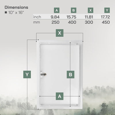 Panel acceso metal bloqueable 10x16" con llave