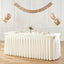 Mantel elastano marfil 6ft para mesa rectangular boda fiesta