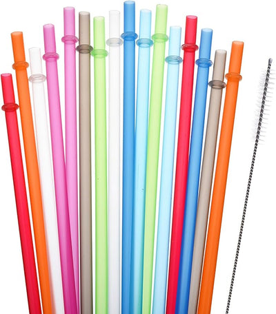 25 Popotes Reutilizables 9pulg Plástico 16-30oz Sin BPA