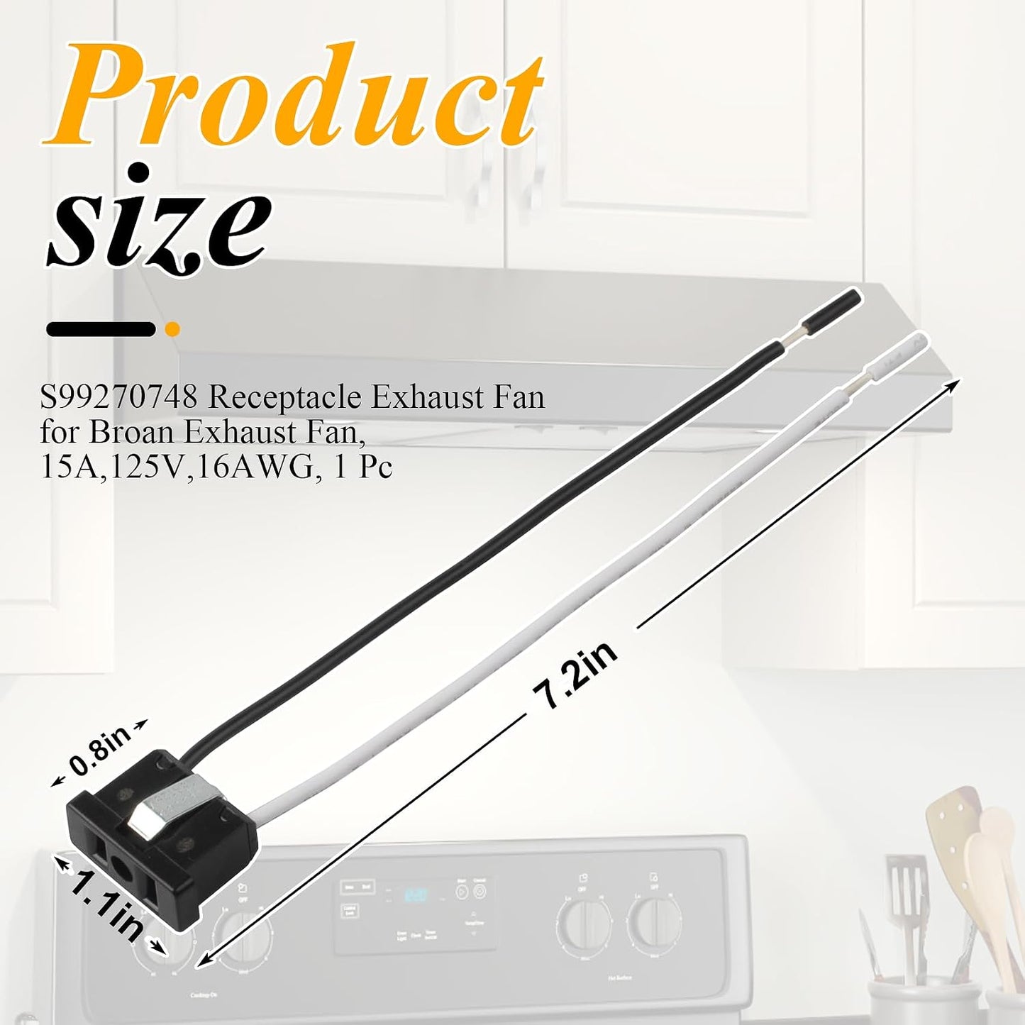 Extractor receptáculo ventilador Broan 15A 125V negro