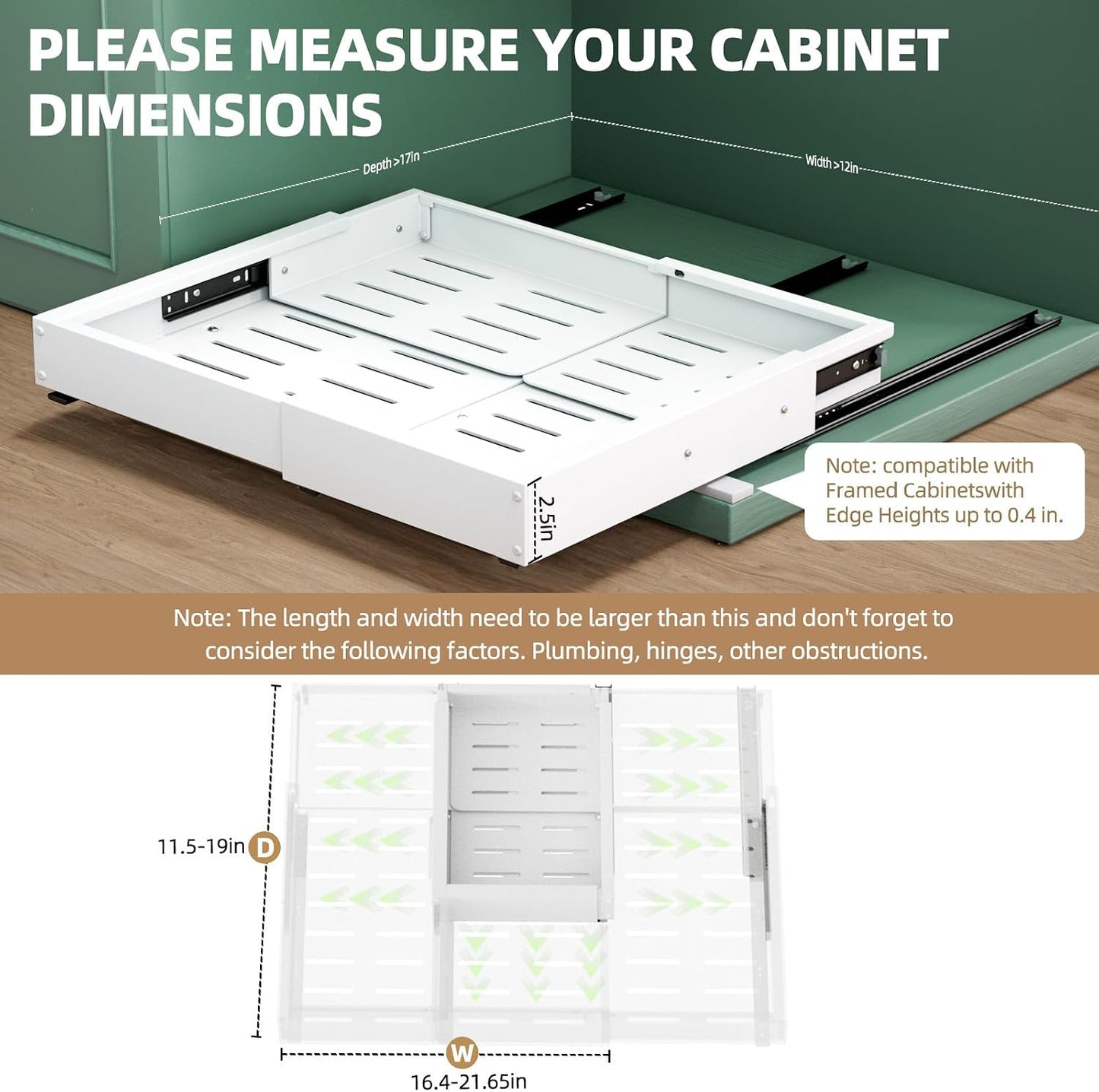 Organiz. gabinete expandible 12-22" 5 rieles uso pesado