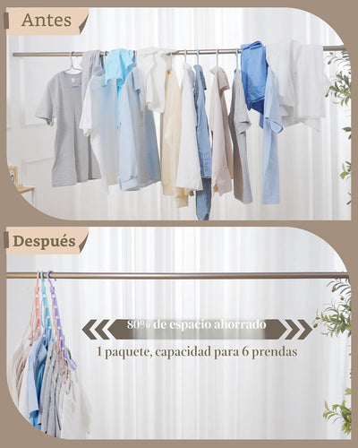 Perchas plegables con gancho giratorio 360° para 48 ropa