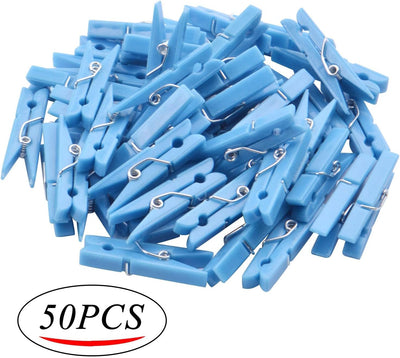 50 Clips Plástico para Papel Ropa Oficina Hogar Arte Azul