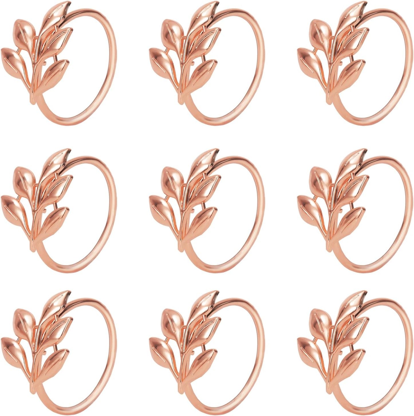 Set 12 servilleteros metal dorado para comedor y fiestas