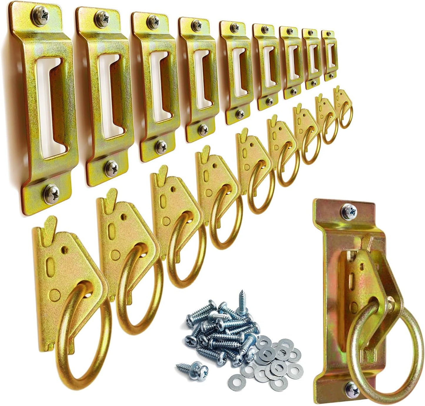 10 Ranuras E-Track y 10 Anillas O Galvanizadas Anclajes