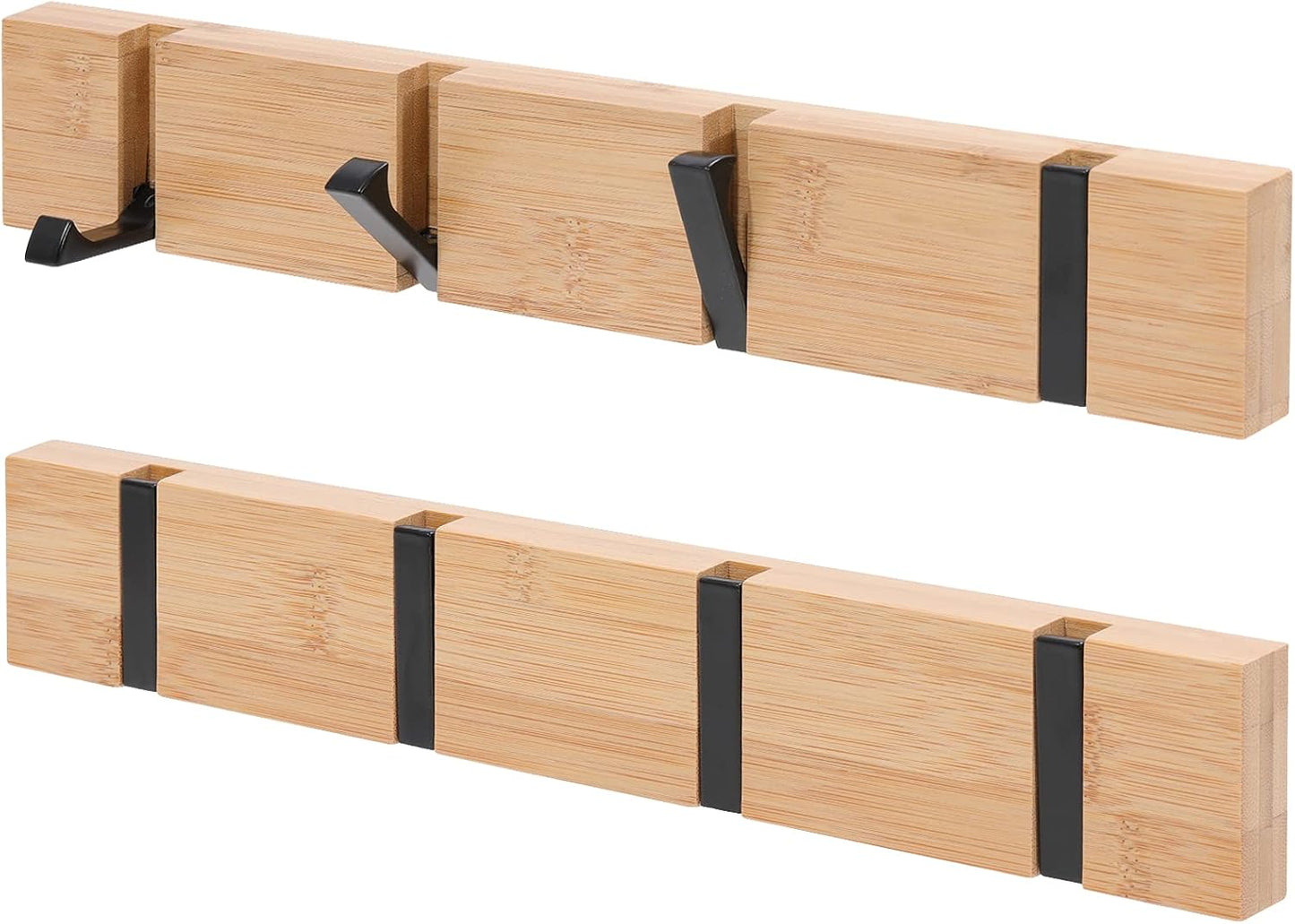 Perchero plegable madera 4 ganchos naturales para pared