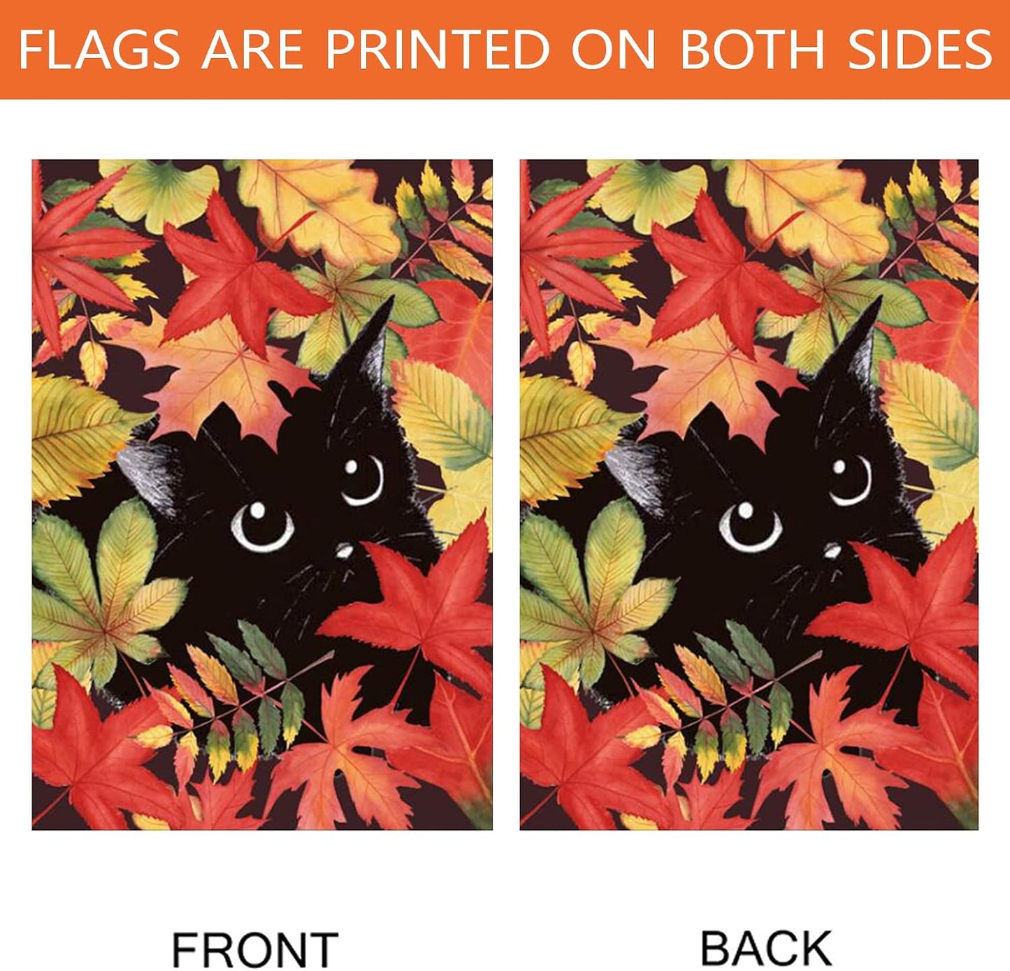Bandera doble cara hojas arce otoño 28x40pulg