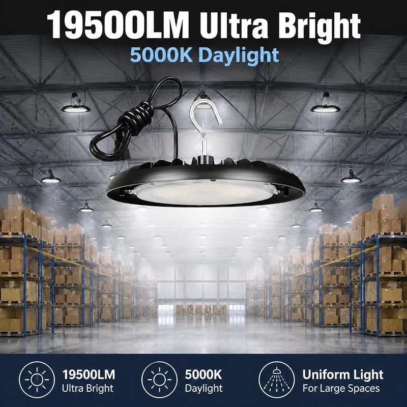 20 Luces LED UFO 150W 5000K enchufe US garaje taller