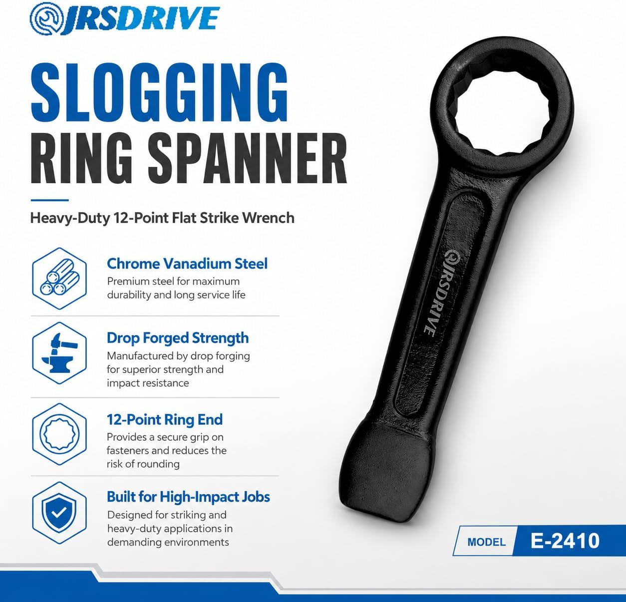 Llave de golpeo 1-1/4 pulg 12 puntos mango recto