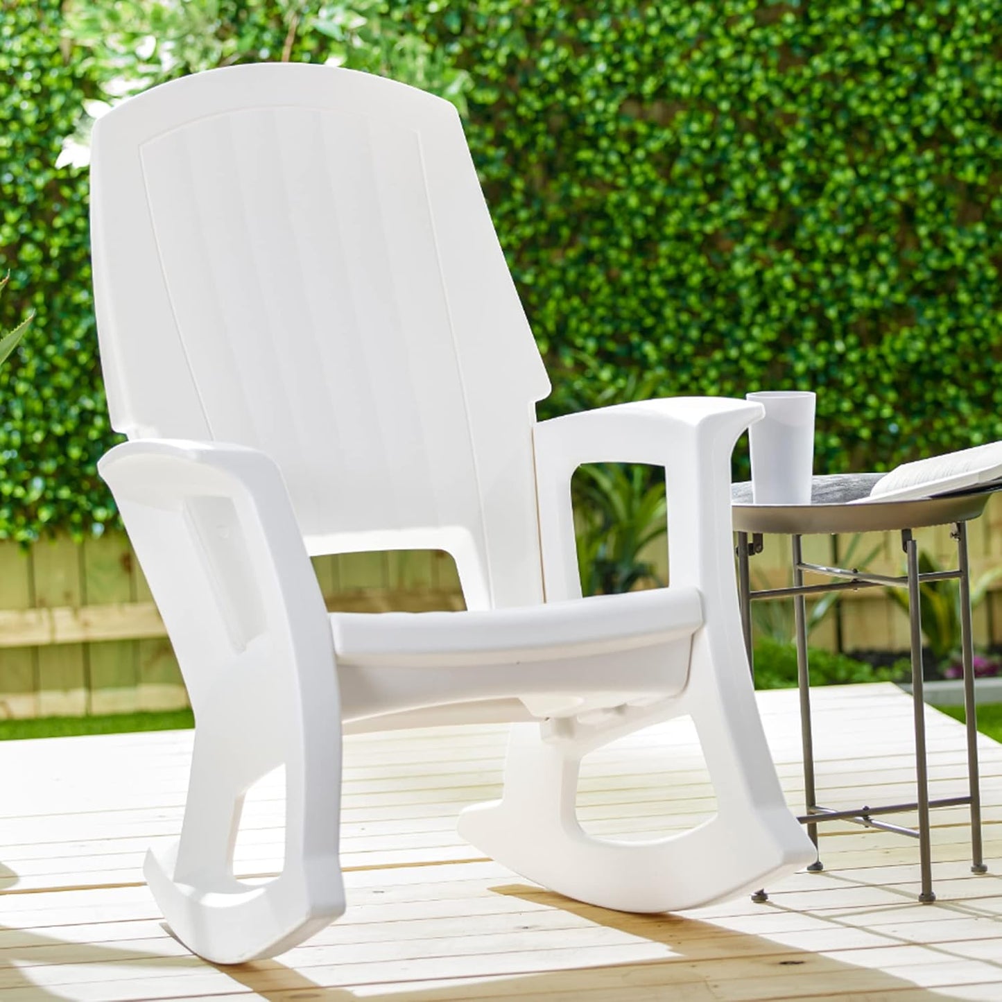 Silla mecedora plástico reciclado XL Blanco