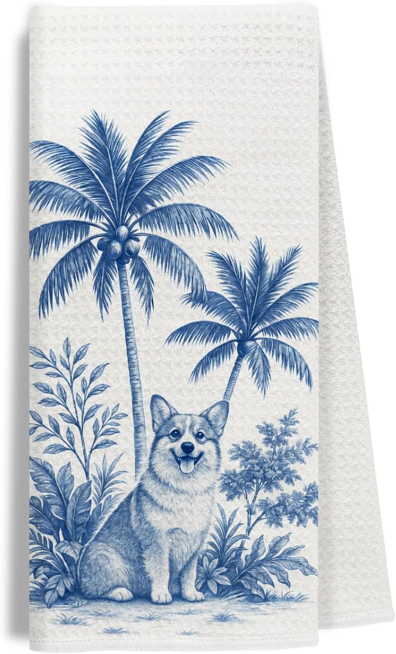 Toalla de cocina con perro Corgi, regalo para amantes de los perros, 16x24 pulgadas