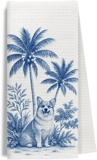 Toalla de cocina con perro Corgi, regalo para amantes de los perros, 16x24 pulgadas