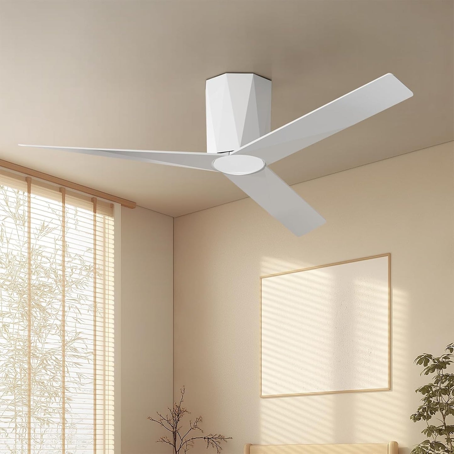 Ventilador techo 52pulg LED regulables motor DC silencioso