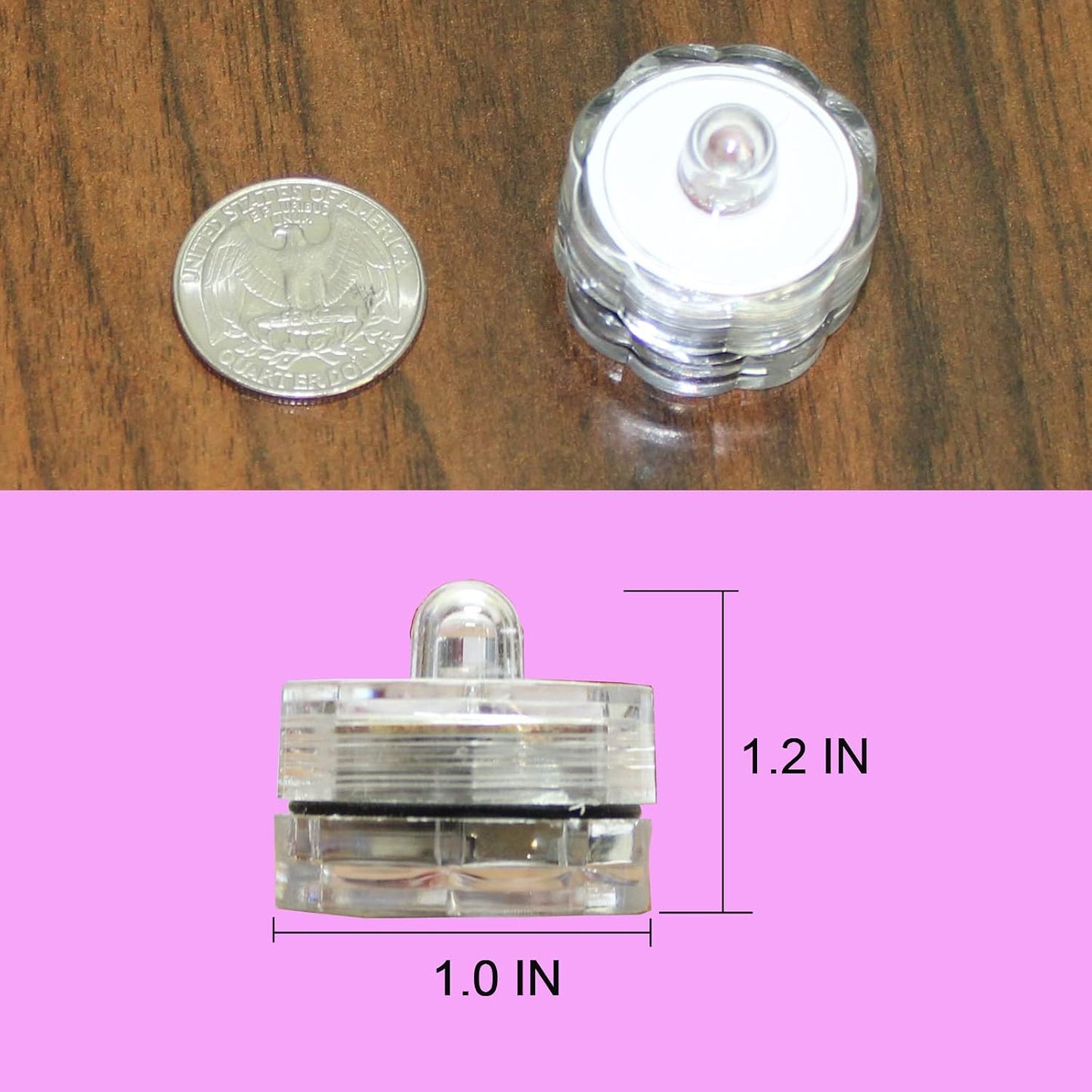 Luz té LED con flores sumergibles rosa pack 30