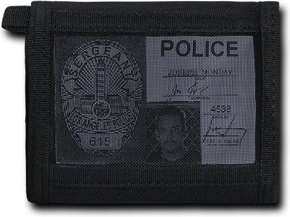 Billetera táctica línea azul fina negro 4.75x3.5x0.75pulg