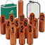 Set lanzamiento madera bloques numerados estuche transporte
