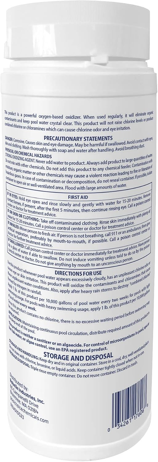Amortiguador piscina sin cloro 2lb fabricado EE.UU.