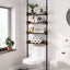 Organiz. baño estantes madera 4 niveles 92-116"