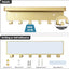 Soporte llaves pared con bandeja 6 ganchos dorado